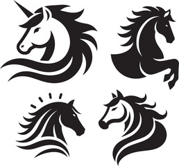 Horse head vector illustration on a white background