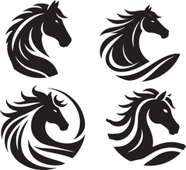 Horse head vector illustration on a white background