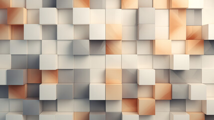 Geometric Abstract Image Pattern Background, Isometric Cubes in Neutral Tones, Texture, Wallpaper, Background, Cell Phone Cover and Screen, Smartphone, Computer, Laptop, 16:9 Format - PNG