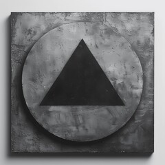 Black geometric shape, stark white background.