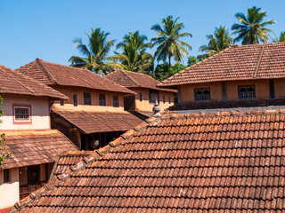 Architecture of old heritage Indian house with Roof top.