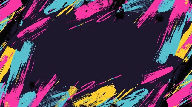 1980s style design with vibrant colors and a clear middle section - graphic design, advertising, nostalgia