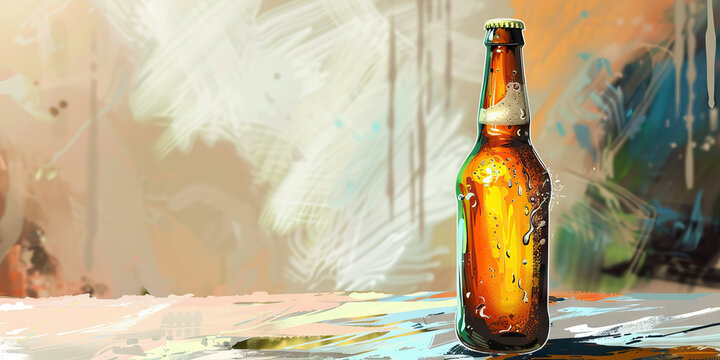 An empty beer bottle, discarded casually, hiding the evidence of a daily addiction