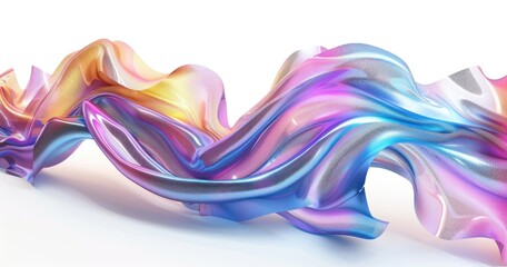 Fototapeta premium colorful wavy fabric on a white background