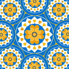 Floral seamless mandala pattern, abstract background with colorful geometric shaped elements, graphic design illustration wallpaper 