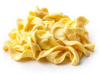 Fresh homemade Italian pasta isolated on white background
