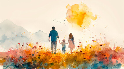 Beautiful and creative banner designs of children and parents with love on Father's Day.