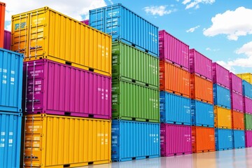 Colorful Containers Stacked Together