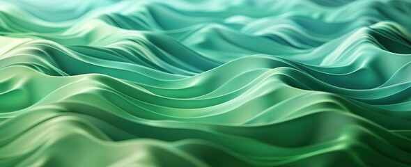 Obraz premium abstract green waves background illustration