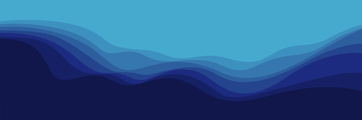 abstract deep blue wave gradient pattern design minimalist vector illustration good for web banner, ads banner, booklet, wallpaper, background template, and advertising