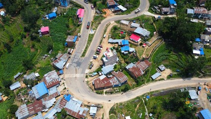 Deurali Chowk Bhojpur Nepal Aerial View