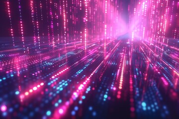 Obraz premium Digital Binary Technology Background created with Generative AI