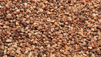 A pile of brown cobblestones