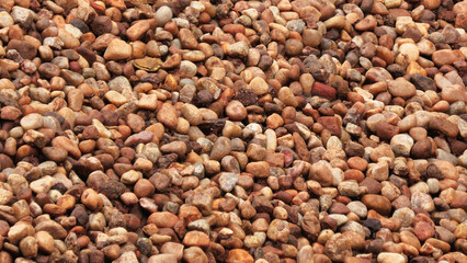 A pile of brown cobblestones