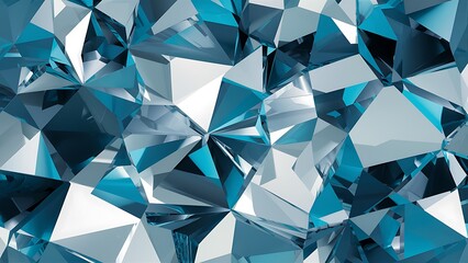 Naklejka premium High-Quality Geometric Crystal Background with Interlocking Crystalline Shapes in Blue and White
