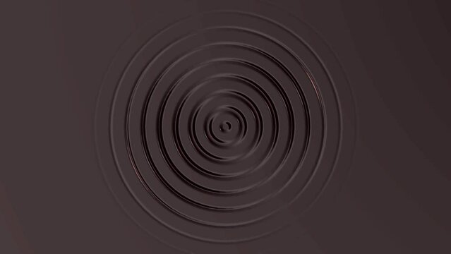 Abstract animated dark gray background. Indented circles moving outwards. 4k ready to loop