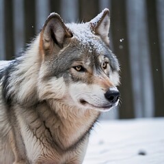 Fototapeta premium gray wolf in winter