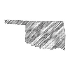 Oklahoma US state thread map line vector illustration