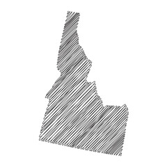 Idaho US state thread map line vector illustration