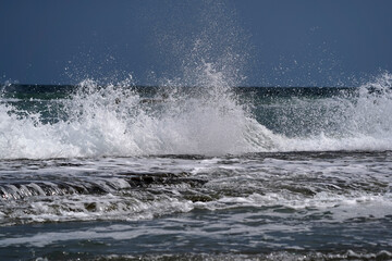 wave splashing in the sea side