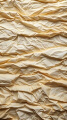 Close Up of Wrinkled Yellow Paper Texture. Generative AI