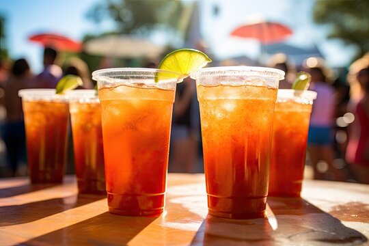 Cold Micheladas at an Outdoor Festival