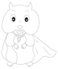 Hamster Coloring Book Page For All Ages
