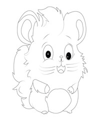 Hamster Coloring Book Page For All Ages