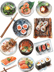 set of sushi
