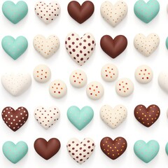High-quality valentine hearts pattern on white background for romantic greetings