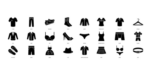 Clothes icons set. Set of editable stroke icons.Set of Clothes