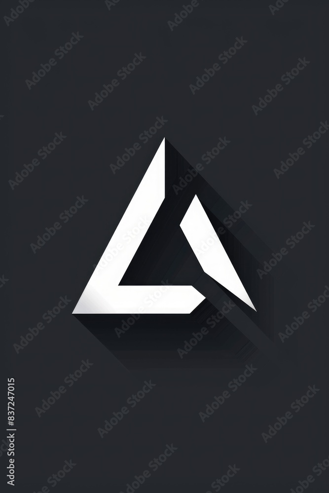Poster a geometric shape in monochrome with a long shadow, great for design, art or architecture projects