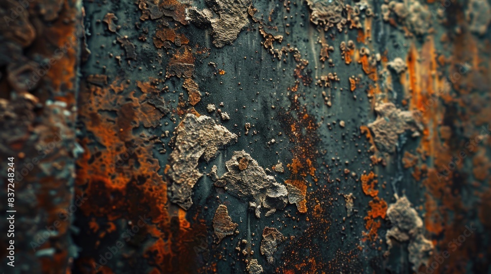 Poster a close-up shot of a rusty metal surface with texture and imperfections