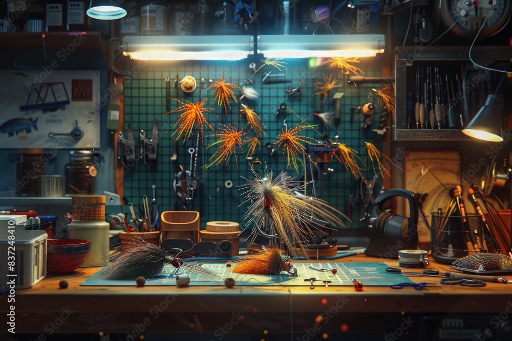 Poster image of a workbench with different tools and equipment