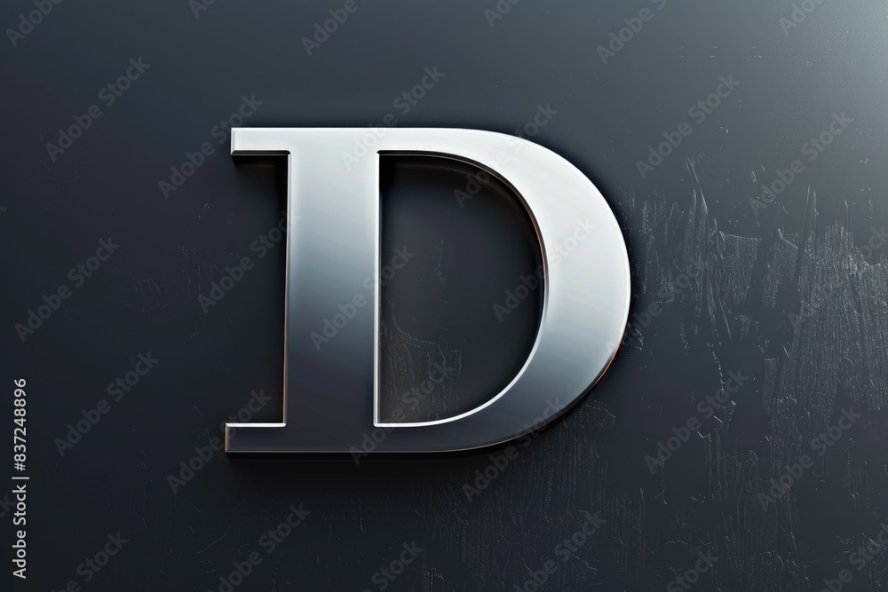 Poster a close-up shot of a metal letter on a wall, suitable for use in various design and decoration conte