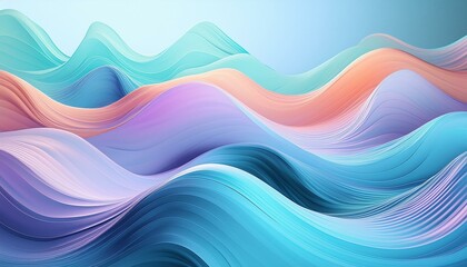 an abstract scene of water waves in multiple colors, evoking a sense of movement and energy