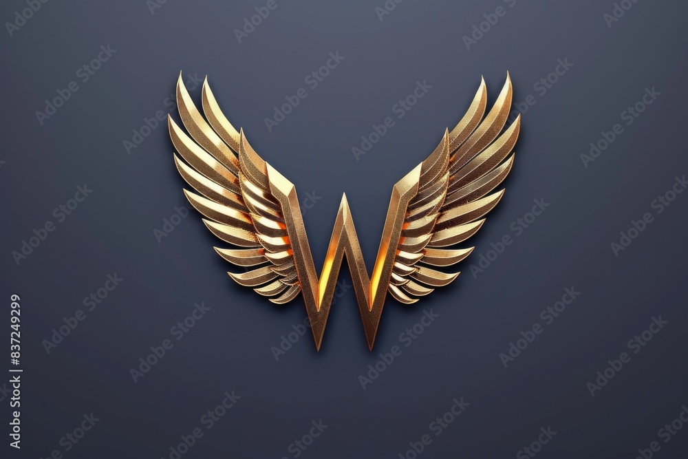 Poster a pair of shimmering golden wings against a dark and mysterious backdrop