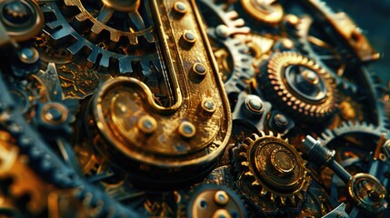 A detailed view of clock gears and machinery