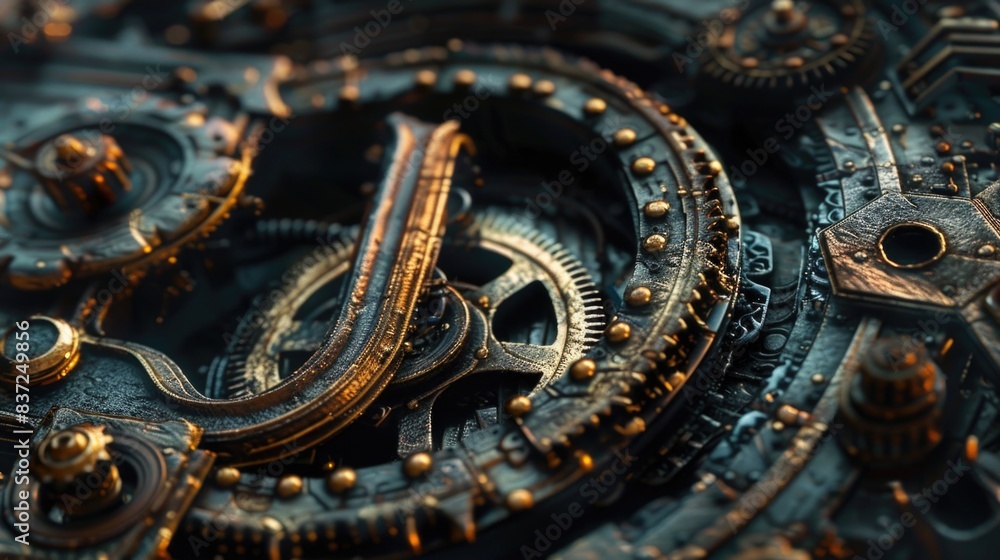 Aufkleber A close-up view of clock gears, useful for illustrating time and mechanics