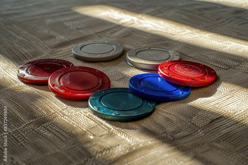 Aufkleber A close-up shot of a table with numerous buttons, potentially used for various applications such as control panels, gaming, or user interfaces