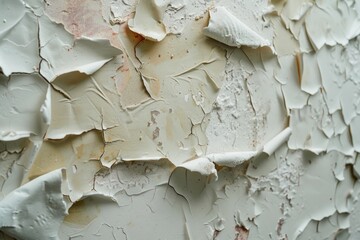 A close-up shot of peeling paint on a wall