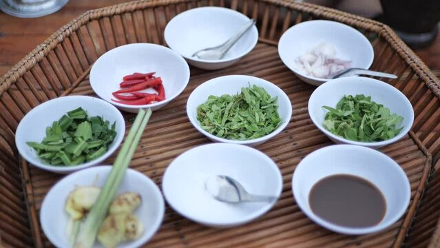 The culinary culture of the Soe ethnic group is characterized by traditional tribal foods. in the northeastern region of Thailand. September 2023