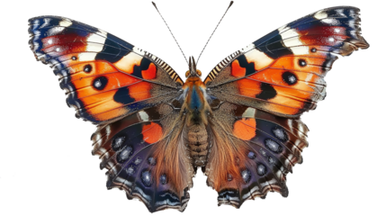butterfly isolated on transparent background - small tortoiseshell like