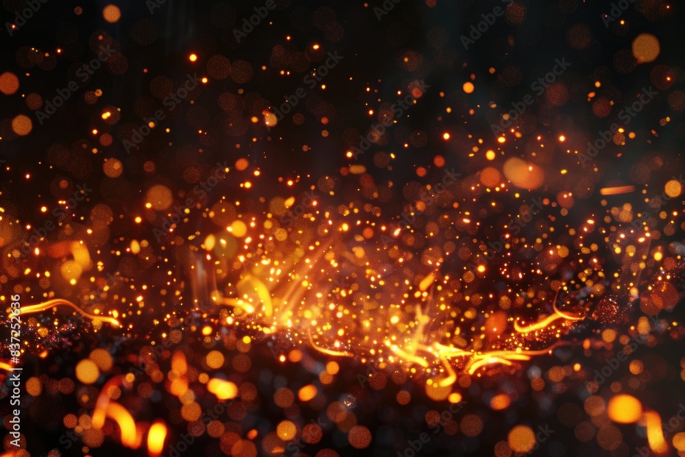 Aufkleber a blurry image of flames and sparks, suitable for use in designs where a warm glow is needed