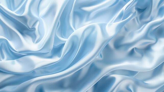 A background of light blue silk fabric with soft folds and ripples.
