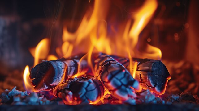  Image of wood burning in a small campfire.