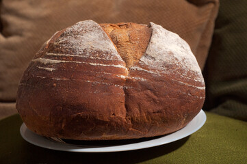 loaf of bread on table