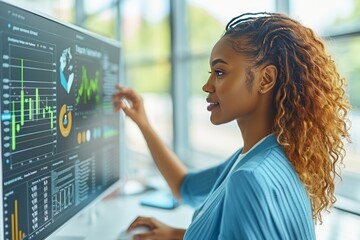 Woman Looking at Computer Screen