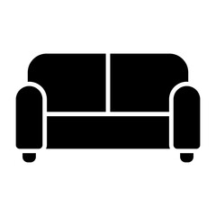 Sofa vector solid icon. Furniture sign