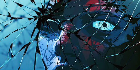 Fractured Reflections: Broken mirrors reflect distorted images of a once-beloved self, haunting reminders of what was lost in the pursuit of oblivion